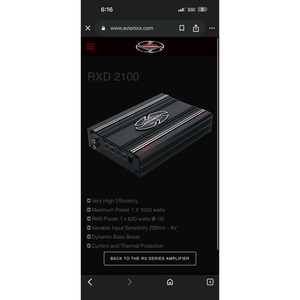 Avionixx RXD 2100NF Digital Car Amplifier